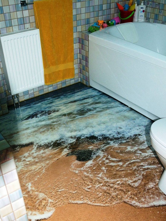 3d epoxy floor ocean bathroom