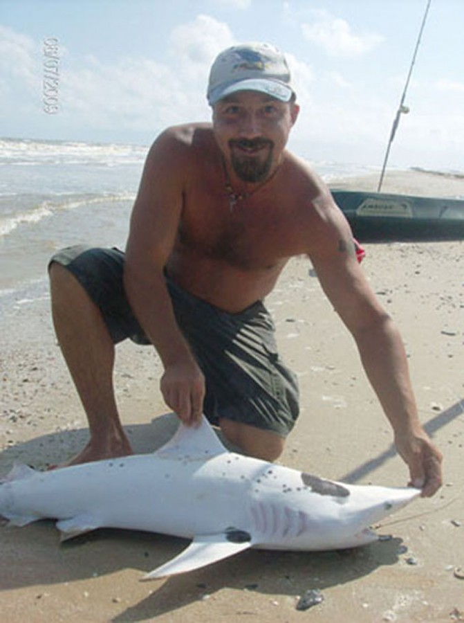 Piebald Blacktip Shark Caught By Brian Cantrell, Texas, Photo: Juliea Jett